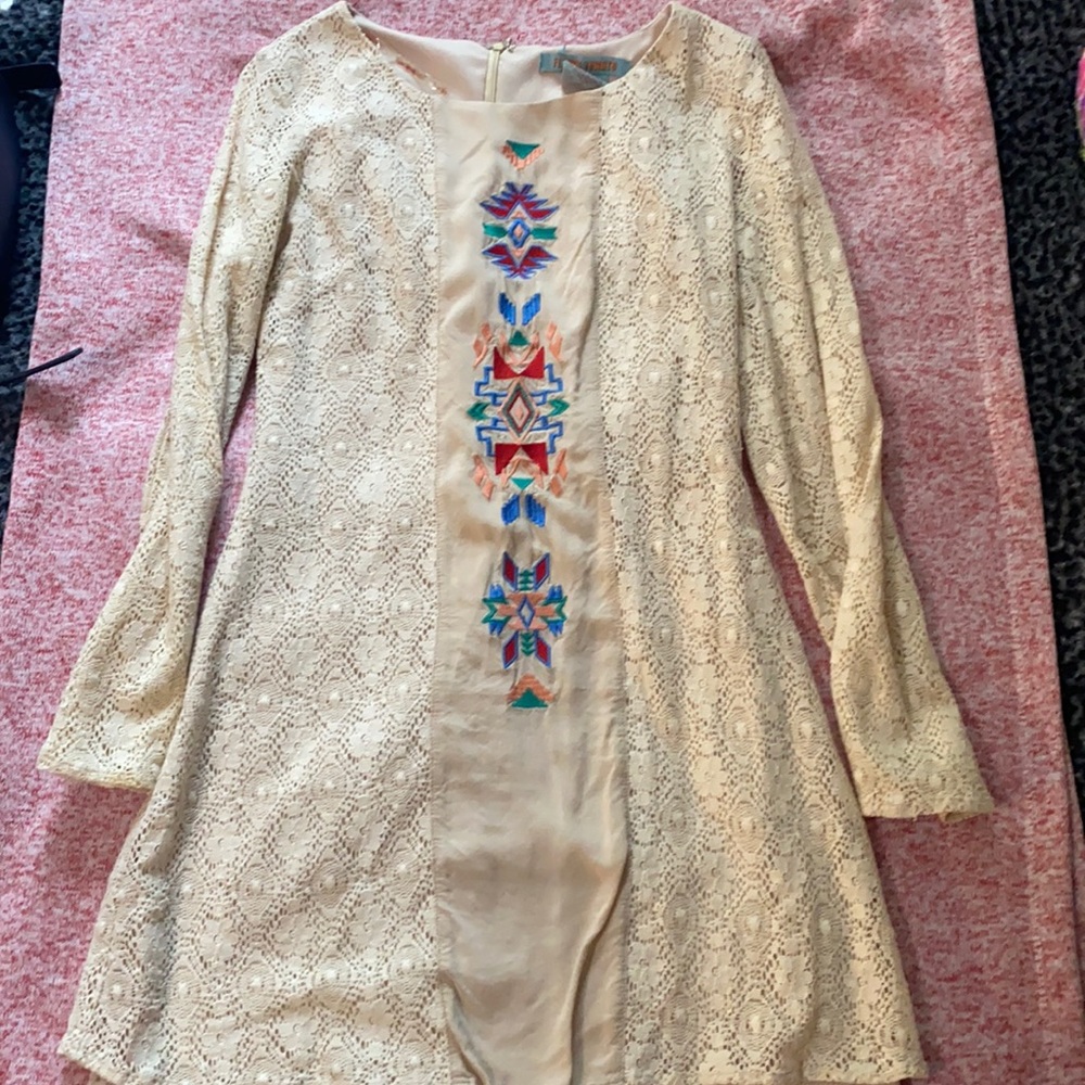 Nude midi dress